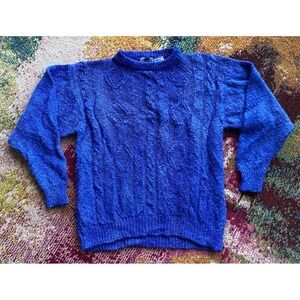 VTG Hackett Turpin Fisherman Sweater Sz Small Handloomed In Ireland Linen Blend